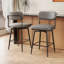 Ensemble de chaises de bar rotatives à 360 ° de 2 pièces avec coussins en cuir et supports en fer, convenant aux cuisines, aux restaurants et aux bureaux