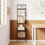 Échelle à 6 niveaux, bibliothèque murale avec cadre en métal et tablettes en bois, grand support de rangement ouvert pour le salon de la chambre à coucher-1268841832-1268841835