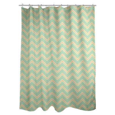 Rideau de douche simple à chevrons à la main classic
