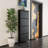 Modern Black Shoe Cabinet, 100% Metal, 19.7 x 53.5 x 5.9 inches | 0.7 mm Thickness, Wall-Mountable, Centrally Opening Doors with Magnetic Holders | Stylish & Space-Saving Storage Solution for Entryway-638408508