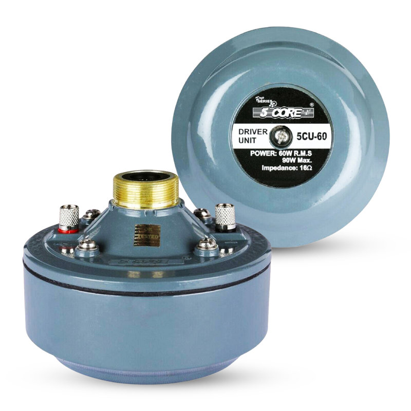 Haut-parleur de compression à 5 cœurs 2 po Tweeter à pavillon 600W titane diaphane 16 Ohms 18 Tpi