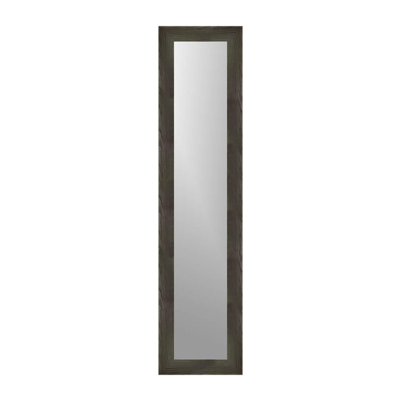 Arber Solid Wood Flat Mirror, Charcoal Black, 79" x 19"