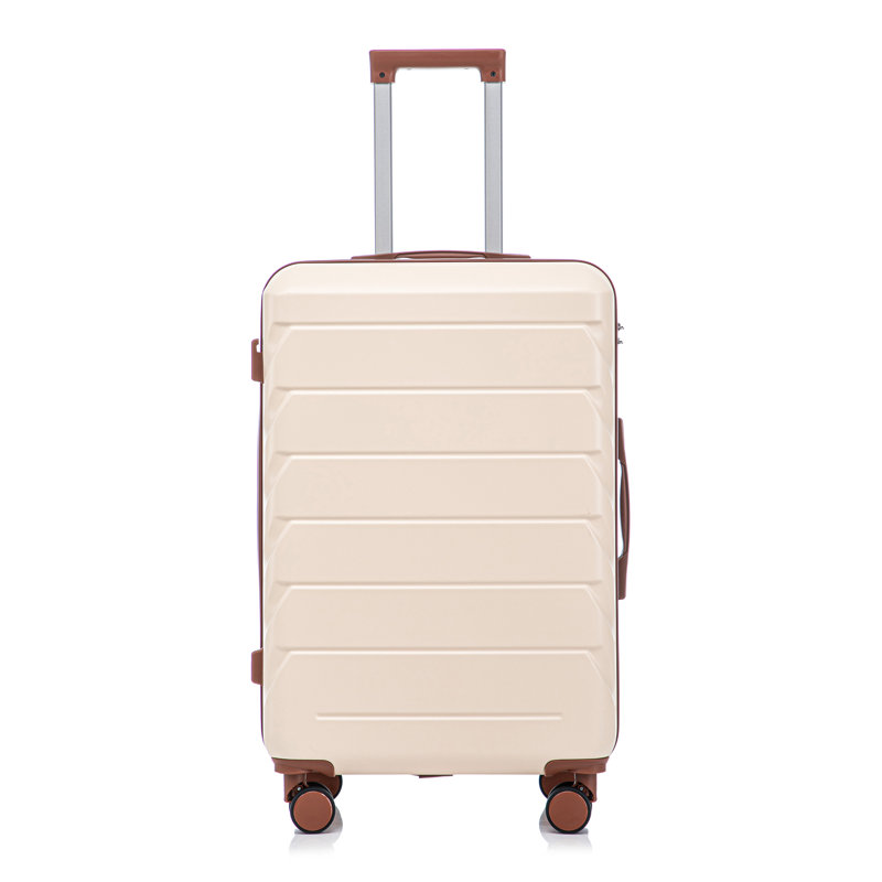 28 Inch ABS Hard Shell Large Travel Checked Luggage - Scratch Resistant Surface Four Multi-Directional Wheels, With Combination Lock And Side Hooks.
