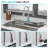 31.5" Drop In Waterfall Kitchen Sink - 31.5 X 21 X 9.4 Inch Single Bowl 16 Gauge Stainless Steel Ledge Workstation Kitchen Sinks With Pull-Down Faucet & Cup Washer-125252072