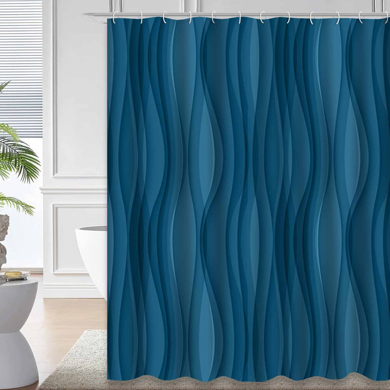 Rideau de douche Wavy Wave, L 72 po x l 84 po