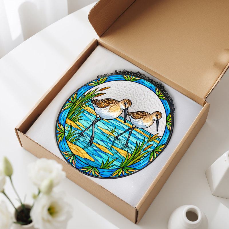 Birds Window Panel, H 7,8 po