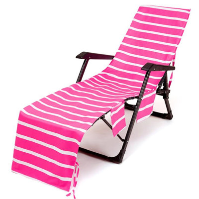 Serviette de plage en polyester à rayures