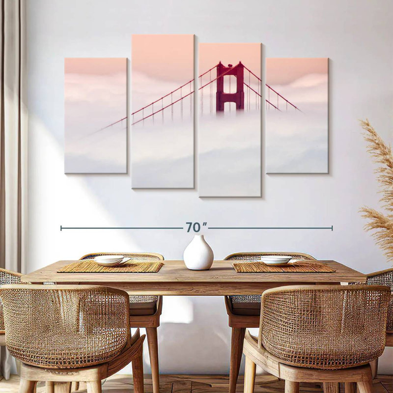 Lilie brouillard couvert Golden Gate Bridge, H 42 po x l 68 po
