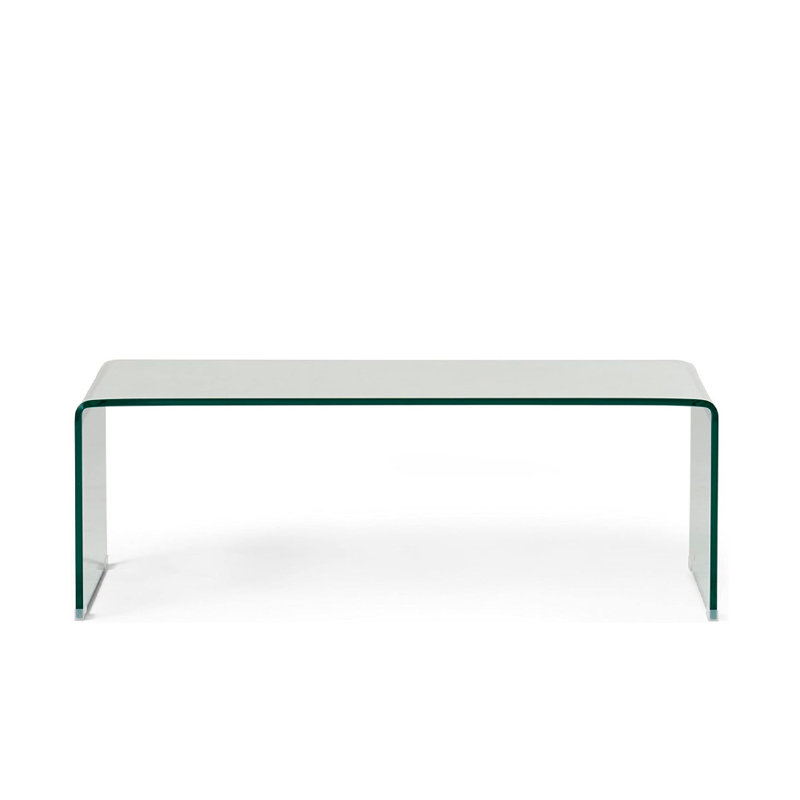 COFFEE TABLE 12MM TEMPERED BENT GLASS, 16" H x 42" L x 20" W