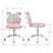 Children's Swivel Chair With Cute Rabbit Backrest, Adjustable Height 5 Caster Activity Chair, Study Chair For Bedroom And Study Desk-1662352356