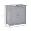 Armoire de rangement à piédestal, base de meuble-lavabo, armoire de salle de bain sous évier avec découpe en U et tablette réglable
