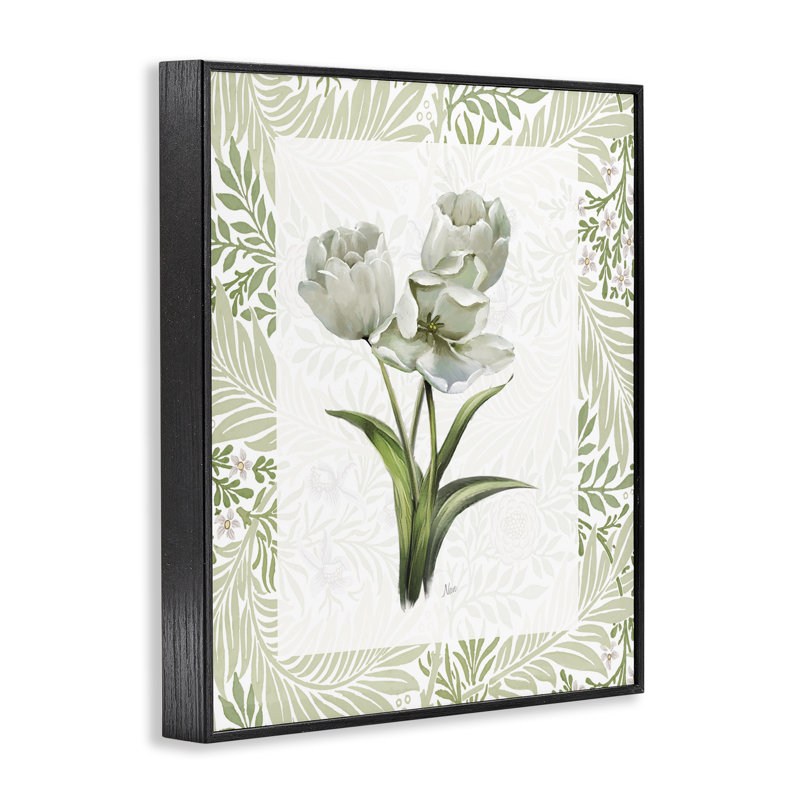 Bouquet de tulipes fraîches, giclée encadrée, design par Nan, H 20 po x l 16 po, Giclée noire de minuit encadrée