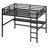 Metal Loft Bed With Power Outlet And LED Lighted, Space-Saving