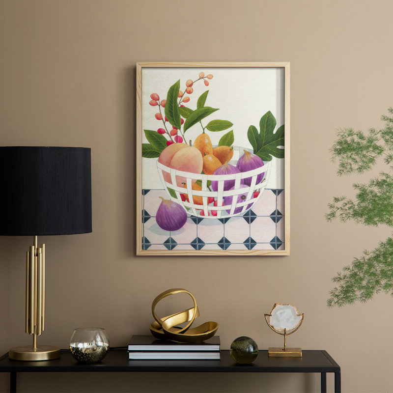 «Bright Fruit I», reproduction encadrée - bois massif, Naturel, H 15 po x l 12 po