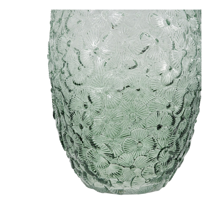Vase en verre vert 13,5 "H