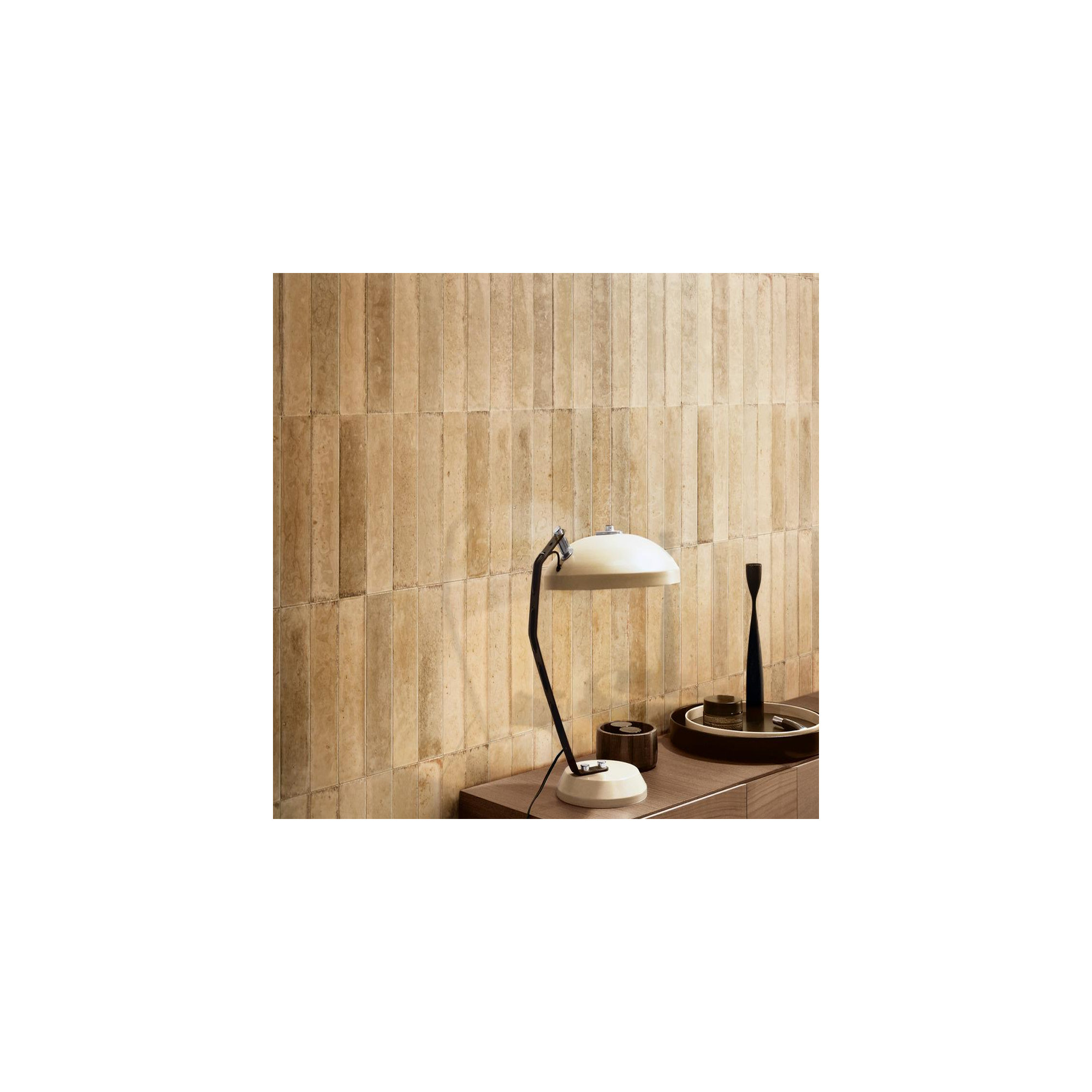 Flatiron 2 3/8" x 9 7/16" Glossy, Beige