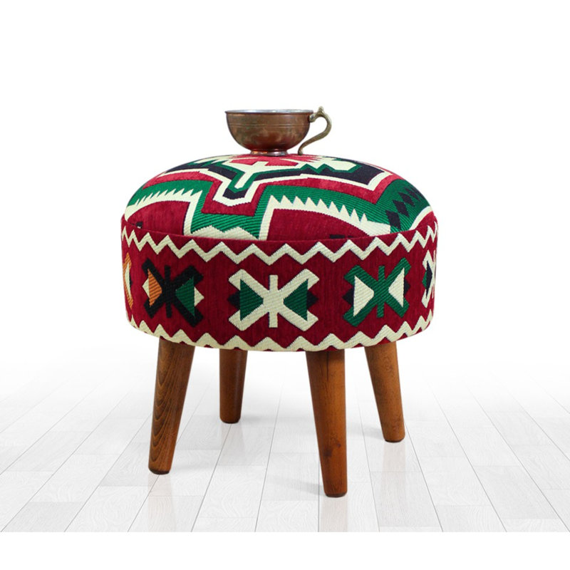 Parsonsburg 46cm Wide Round No Pattern Footstool Ottoman