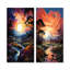 Lignes électriques Sunrise Landscape Valley - ensemble d'art mural paysage en métal de 3-1426756891