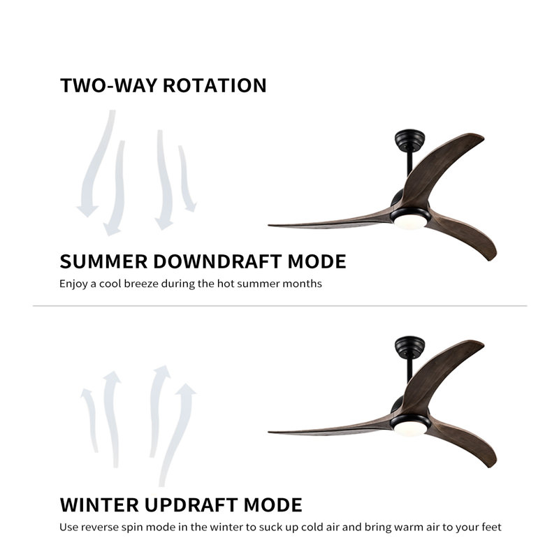 Aura 52" Black and Dark Walnut Ceiling Fan with LED Light and Remote