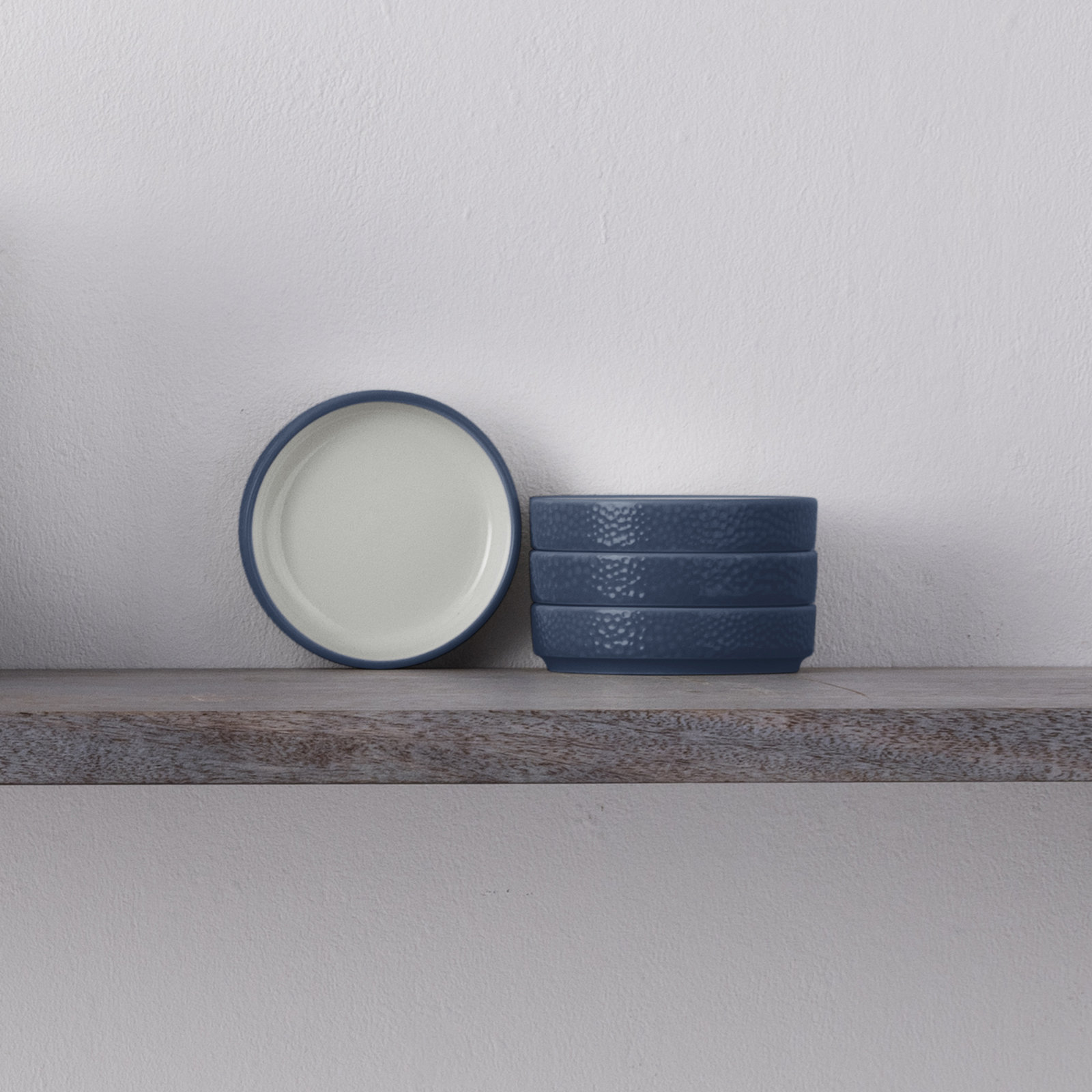 Noritake Colortex Stone Stax Mini Plates, 3-3/4", Blue