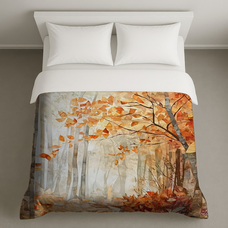 Autumn Forest Scene Duvet Covers, King