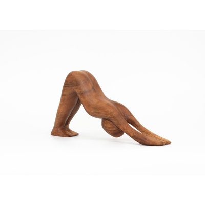 8" Wooden Handmade Mini Yoga Figurines, Yoga Pose Statue, Yoga Room Studio Decor, Mindful Home Decor Yogi Gift, Decorative Shelf Decor Objects - Downward Facing Dog