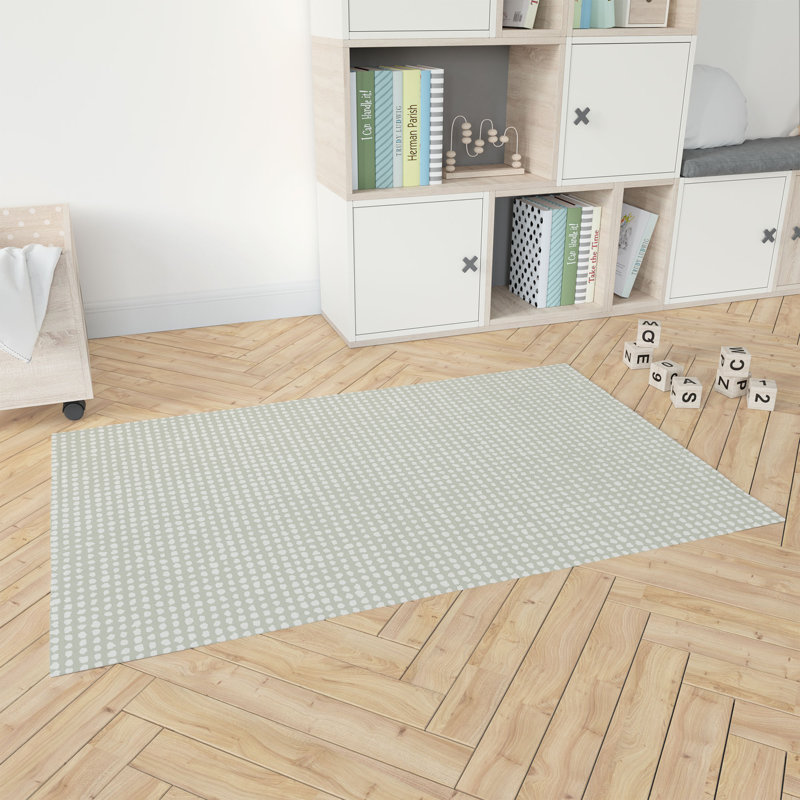 Tapis de jeu pour enfants Grunge Row, Rectangle 5 pi x 7 pi, Vert clair