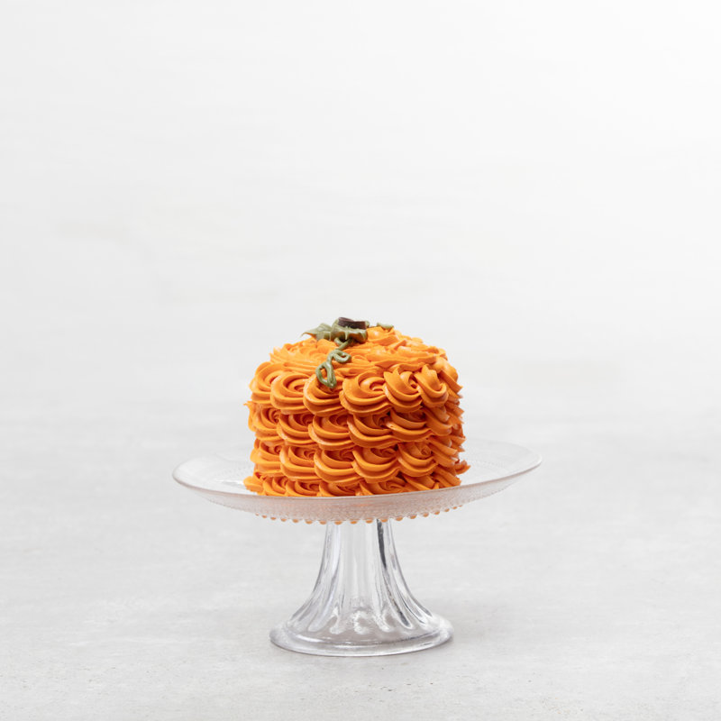 Clear Glass Pedestal Mini Cake Stand with Beaded Detailing