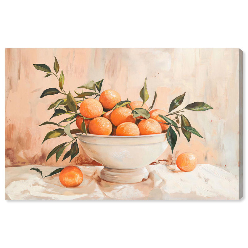 Large Orange and Green Abstract Canvas Wall Art