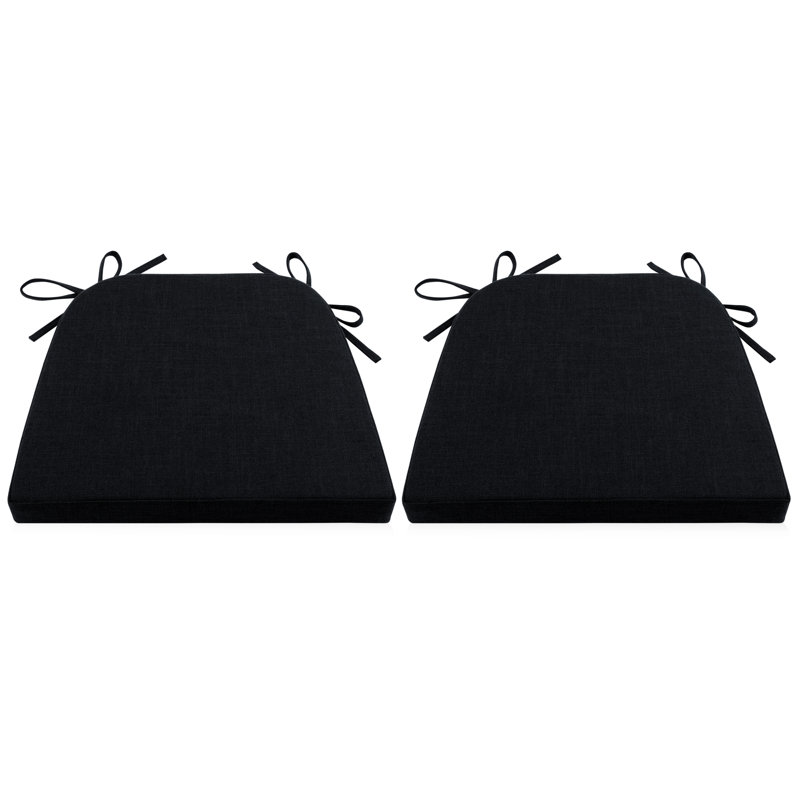 Coussin de chaise d'intérieur 1,5 po, Noir