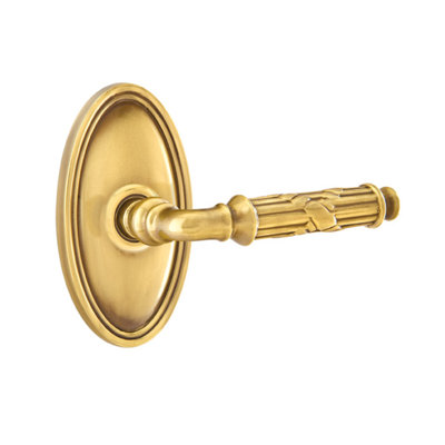 Ribbon And Reed Round Passage (Hall & Closet) Door Lever with Oval Rosette