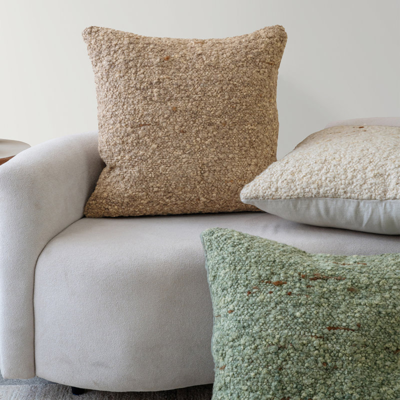 Coussin Farmhouse, polyester, Brun / beige abstrait