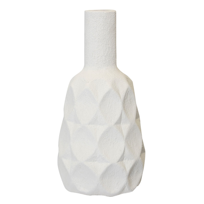 Seto - Vase en céramique - Grand - Crème mat, H 18 po x l 9 po x P 9 po