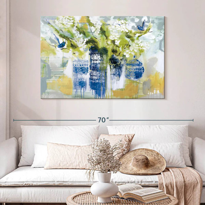 Avery Blue Wrens, 32" H x 48" W