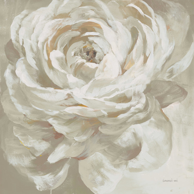 Rose neutre - reproduction sur toile tendue, L 36 po x H 36 po x P 1,25 po