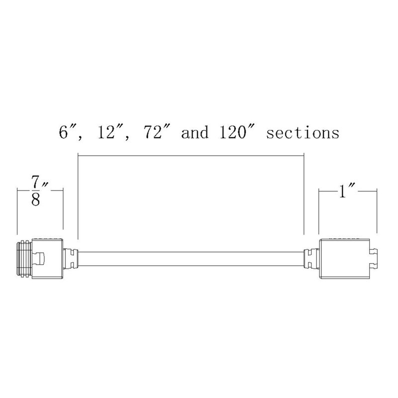 Cordon lumineux à DEL à DEL 12 V, H 1 po x l 6 po