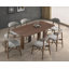 Ensemble de salle à manger 5 pièces en bois massif Coral Modern avec pieds à colonnes sculptées et chaises rembourrées-1272532078-1263150101