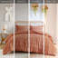 Lit double / grand - et édredon élégant en microfibre de couleur rouille-118638791-118638786