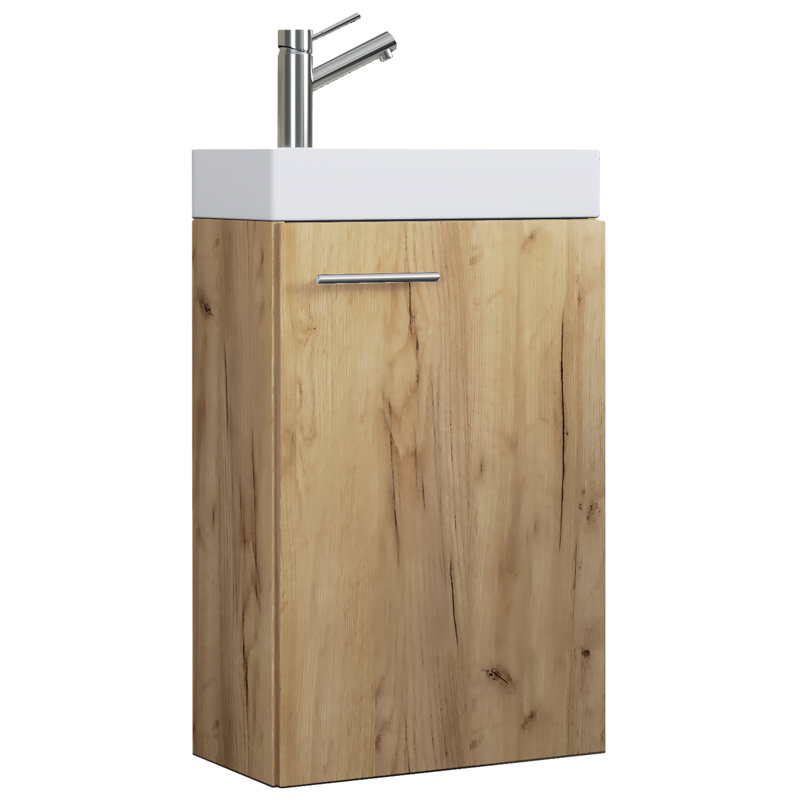 Ranisav Bathroom Vanity with Basin, White and wood