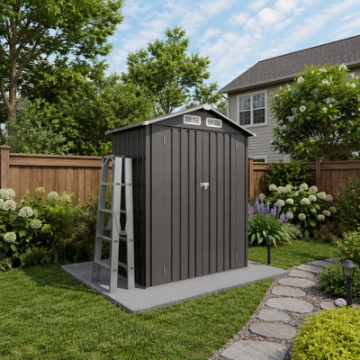 5X3 FT Metal Outdoor Storage Shed, Waterproof and Lockable, Ideal for Garden, Backyard, and Patio Use, Compact and Durable