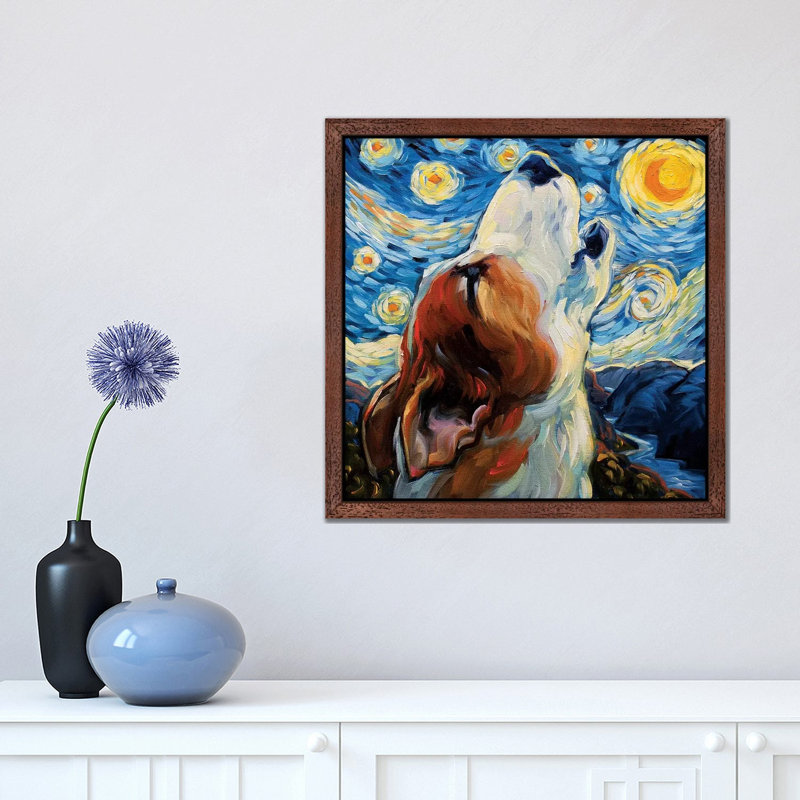 Sing by CR Townsend - Giclee Art Print on Canvas, 45.72 cm H x 45.72 cm W, Brown Floater Framed