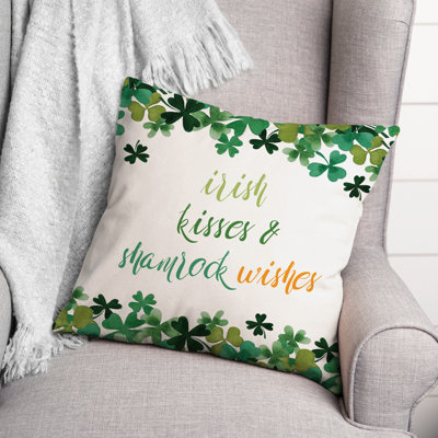Coussin décoratif Irish Kisses Shamrock Wishes