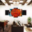 Basketball grunge sur toile, 5 pièces-530485299