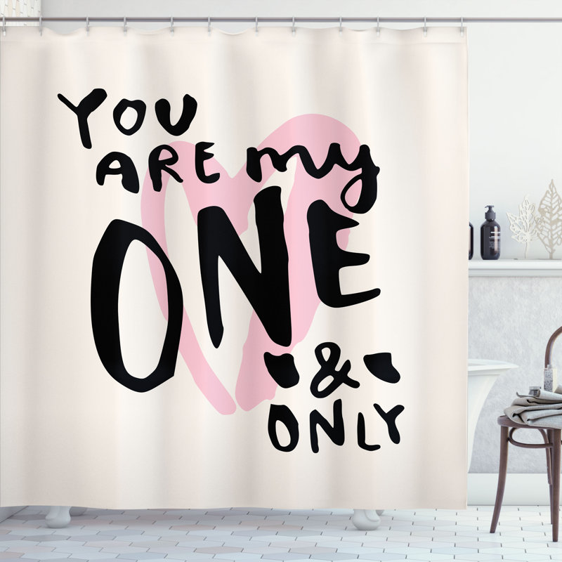 East Urban Home Only Saying Shower Curtain Romantic Texting, 70"H x 69"W