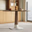 Vintage Round Wooden Dining Table 120x74cm, Retro Kitchen Table for 4-6 Person, Perfect for Small Spaces, Apartments, Kitchen with Sturdy Metal Base in Classic Brown