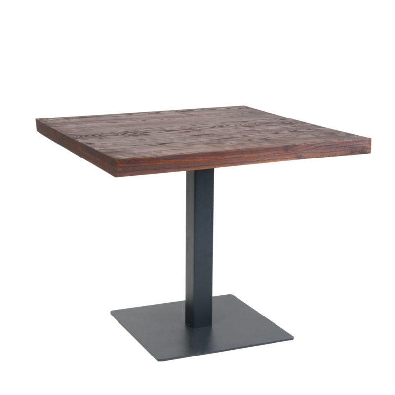 ERF, Inc. Square 35" L x 35" W Table, Walnut/Black
