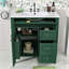 Meuble-lavabo simple en bois avec lavabo en céramique et multi-rangement Epke-1848324473