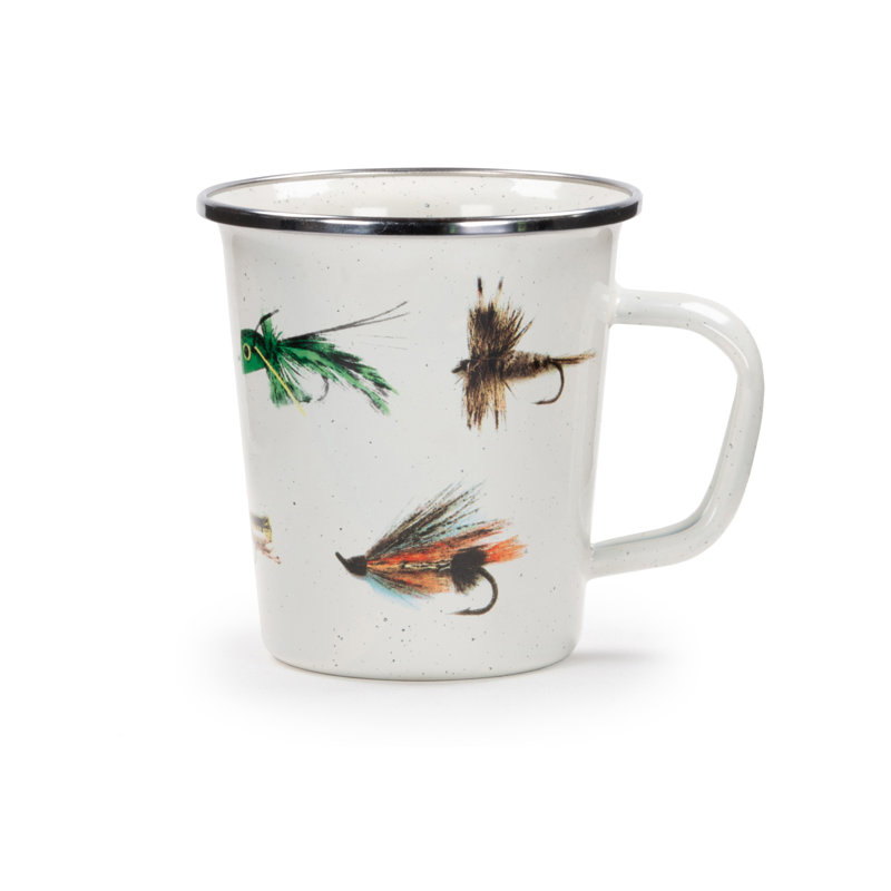 Fishing Fly Enamelware Latte Mug