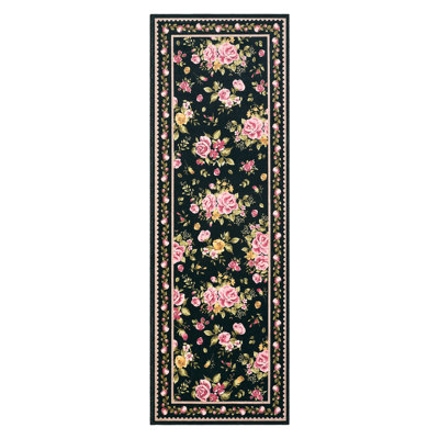 Vintage Floral Rugs Washable Foldable Printed Carpet Modern Soft Home Decor Rug Bedroom Living Room Rugs Easy Care Carpet Low Pile Floor Mats