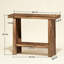 Console Farmhouse avec rangement, canapé étroit pour le vestibule, le couloir ou le salon, finition brun rustique